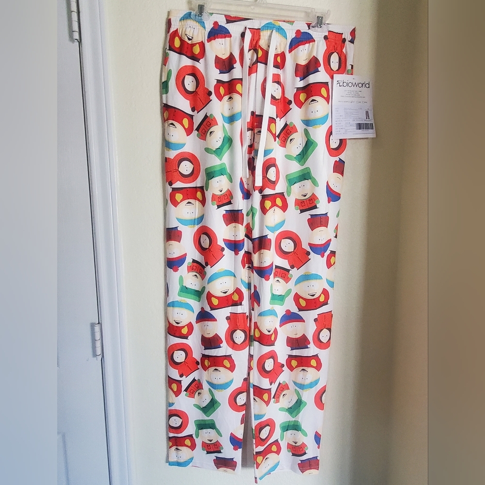 South Park Dorm Pants Pajama Bottoms with Cartoon Characters By Bioworld